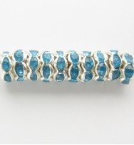 Rondelle Spacer 6mm Silver/Aqua